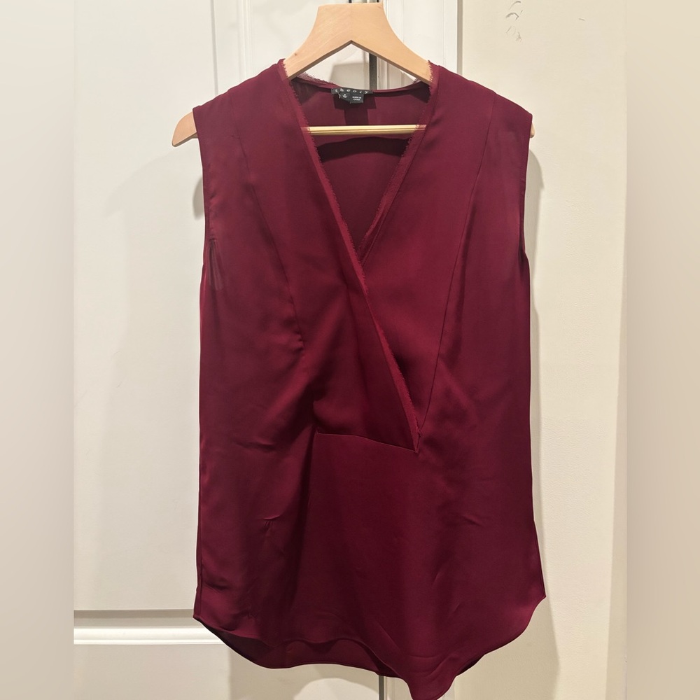 Theory Silk V-Neck Blouse